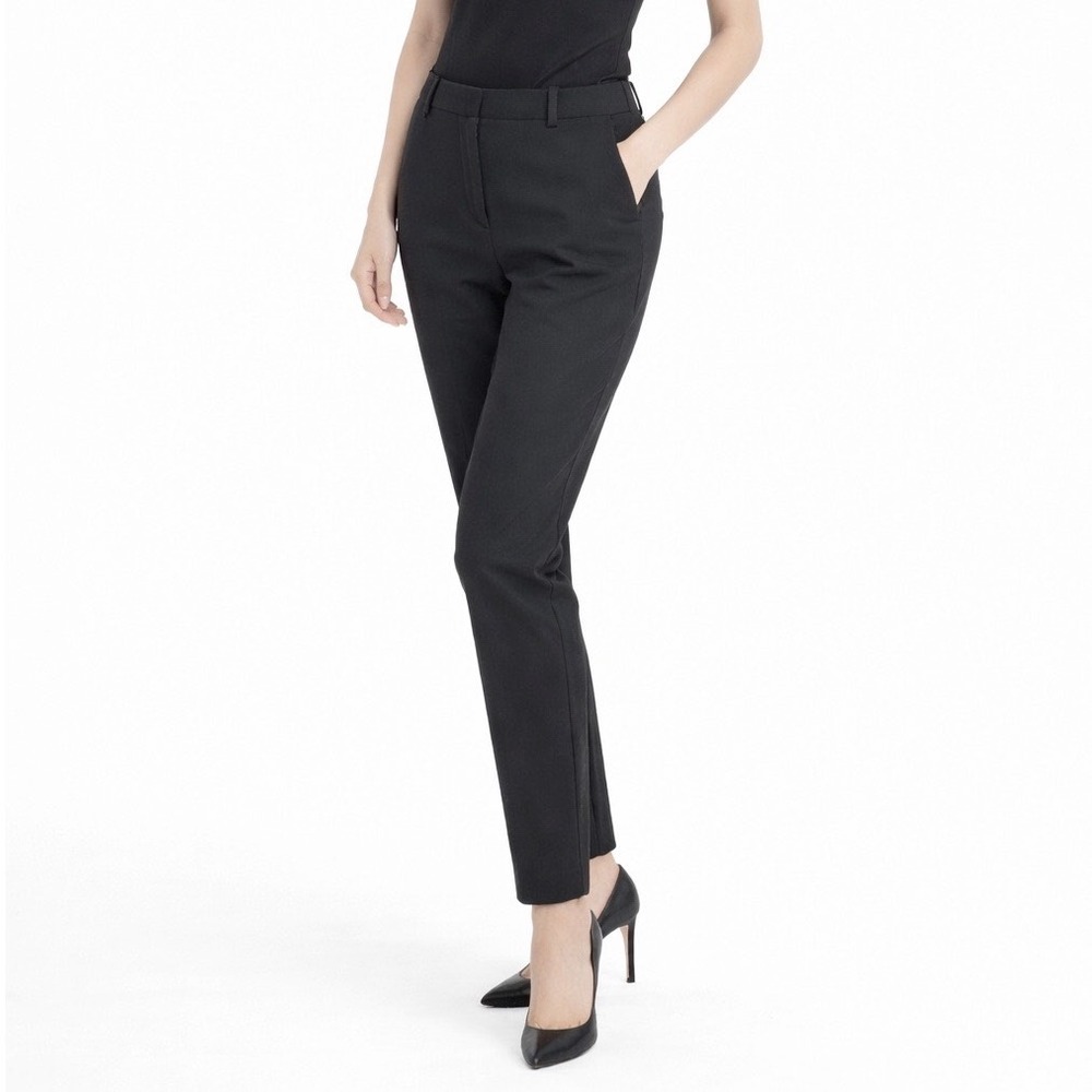 Ann‎ Taylor Black Ankle Pants Stretch Slim 12 Professional Academia Chic 98-09